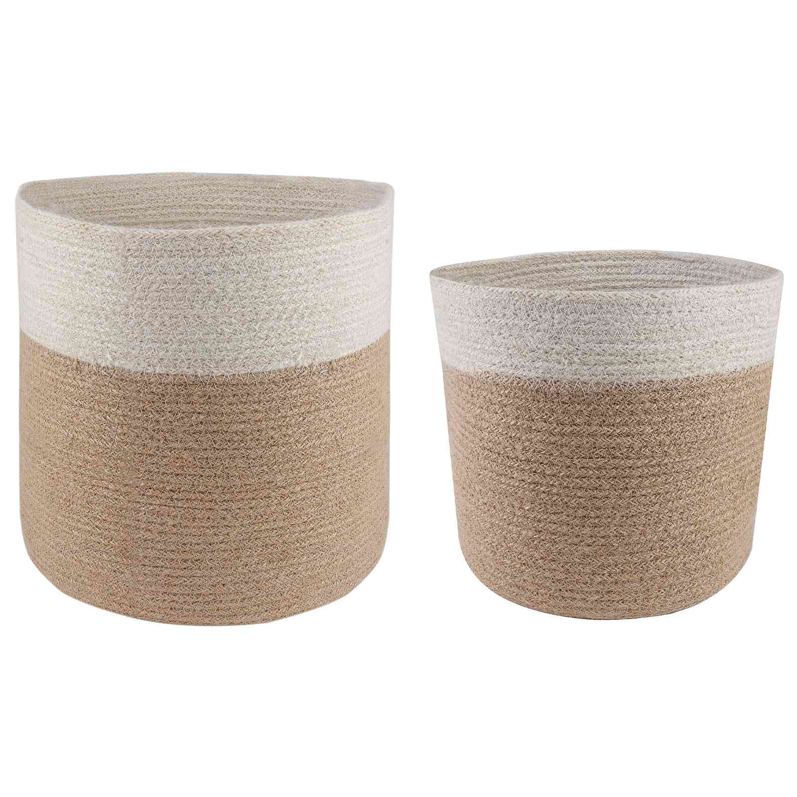 Pflanztopfsatz 2 stk. Natürlich und Weiß Ø 28 x 28 cm