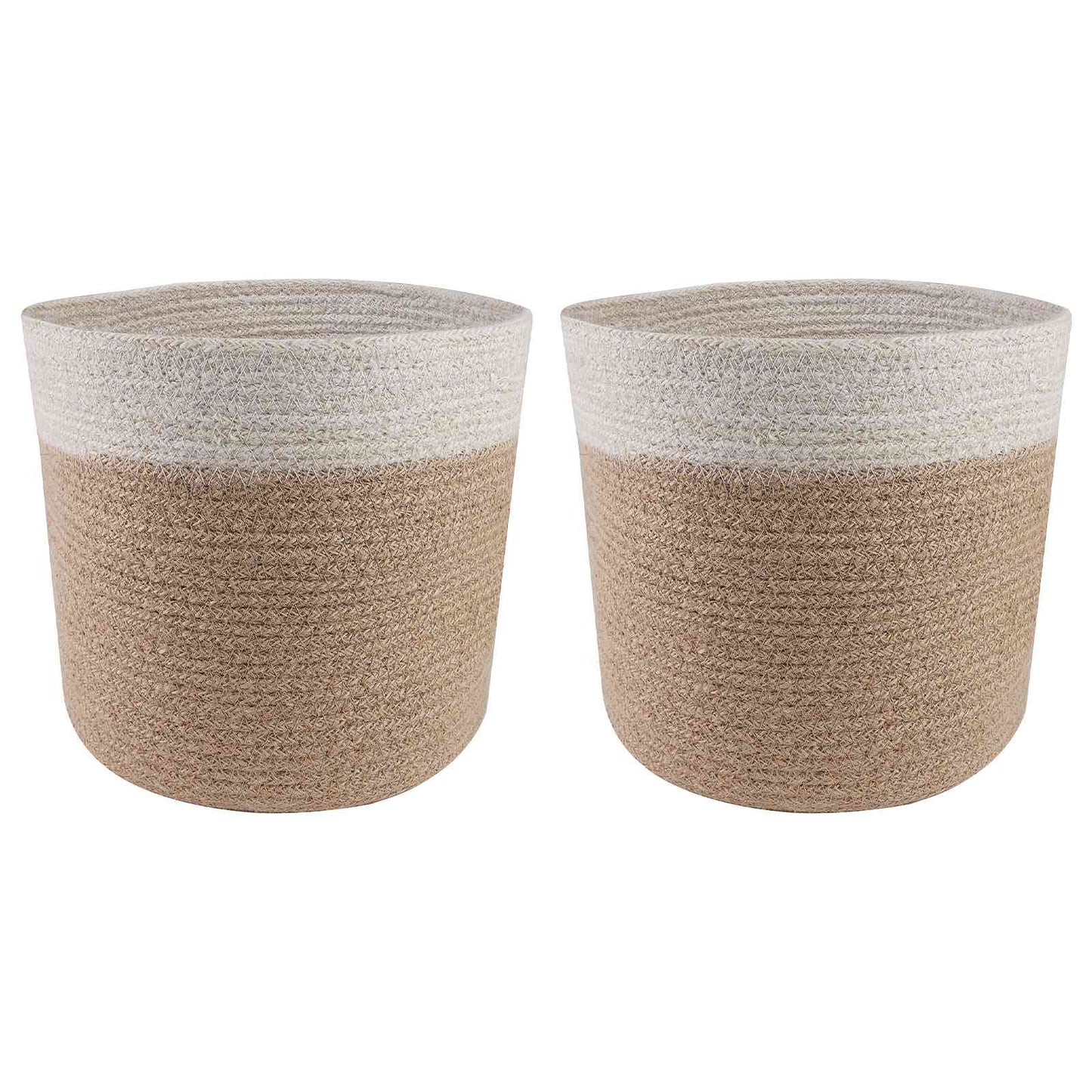 Pflanztopfsatz 2 stk. Natürlich und Weiß Ø 21 x 21 cm