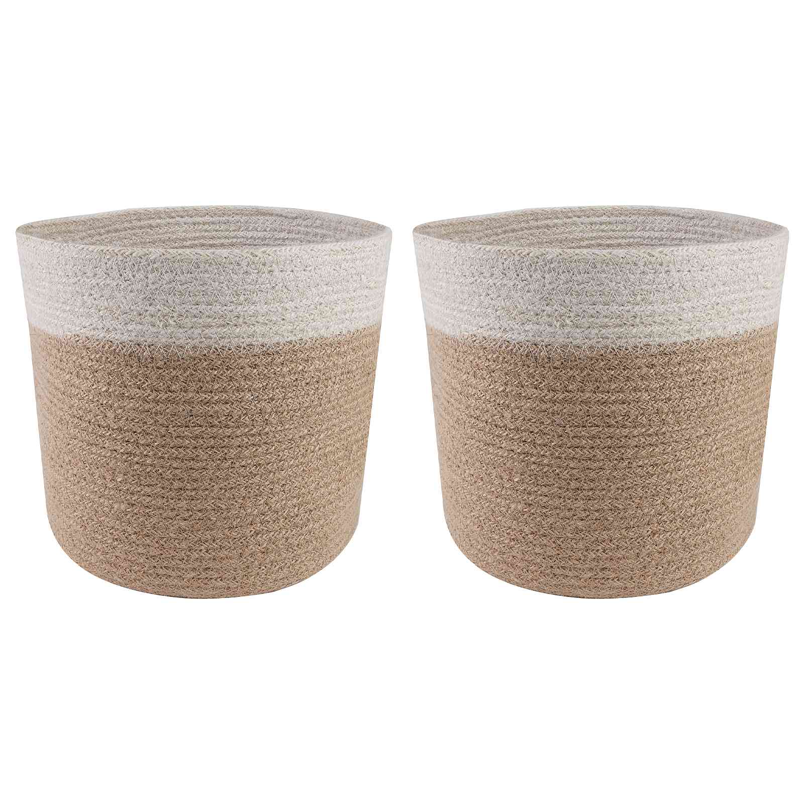 Pflanztopfsatz 2 stk. Natürlich und Weiß Ø 21 x 21 cm