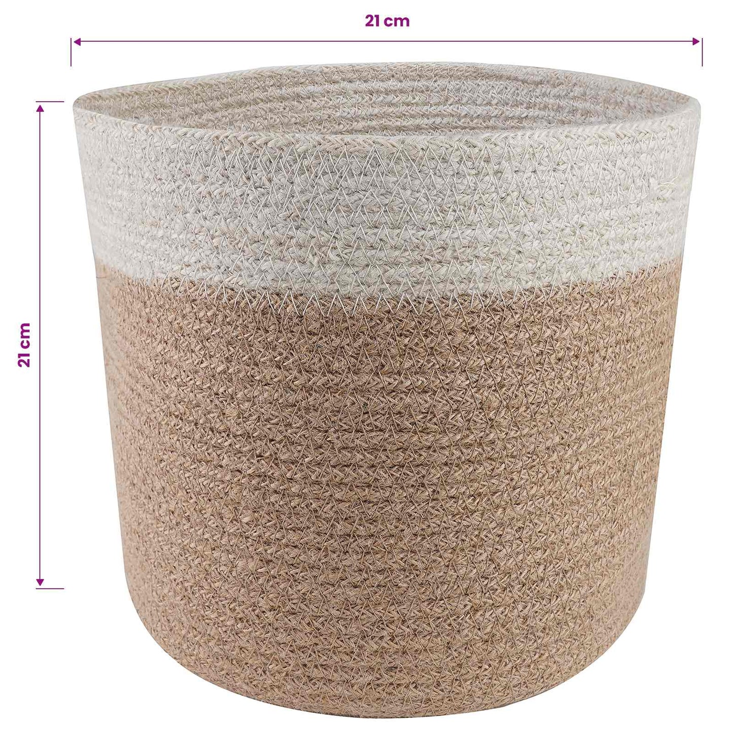 Pflanztopfsatz 2 stk. Natürlich und Weiß Ø 21 x 21 cm