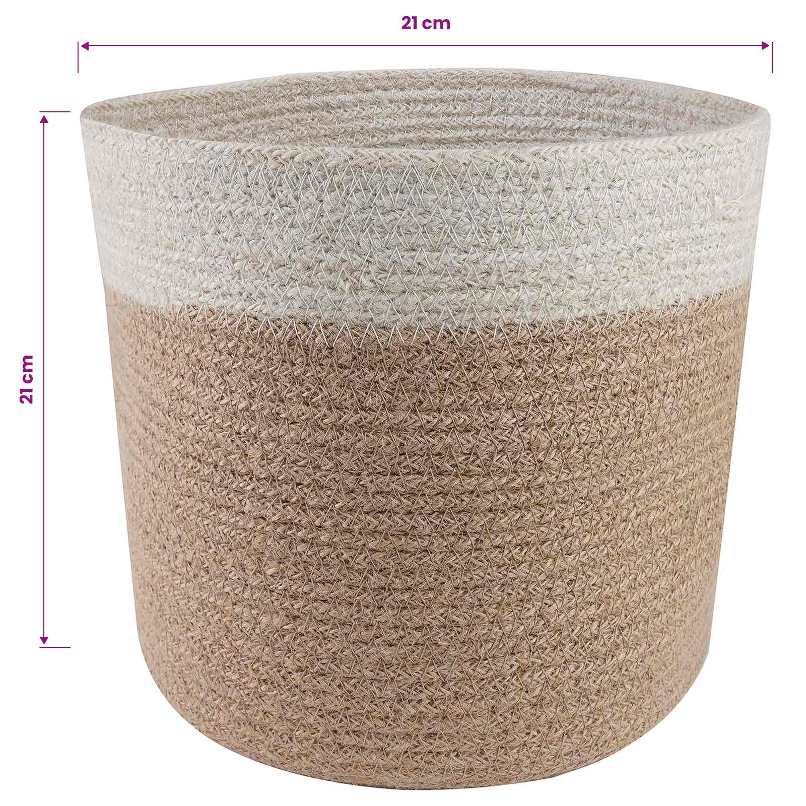 Pflanztopfsatz 2 stk. Natürlich und Weiß Ø 21 x 21 cm