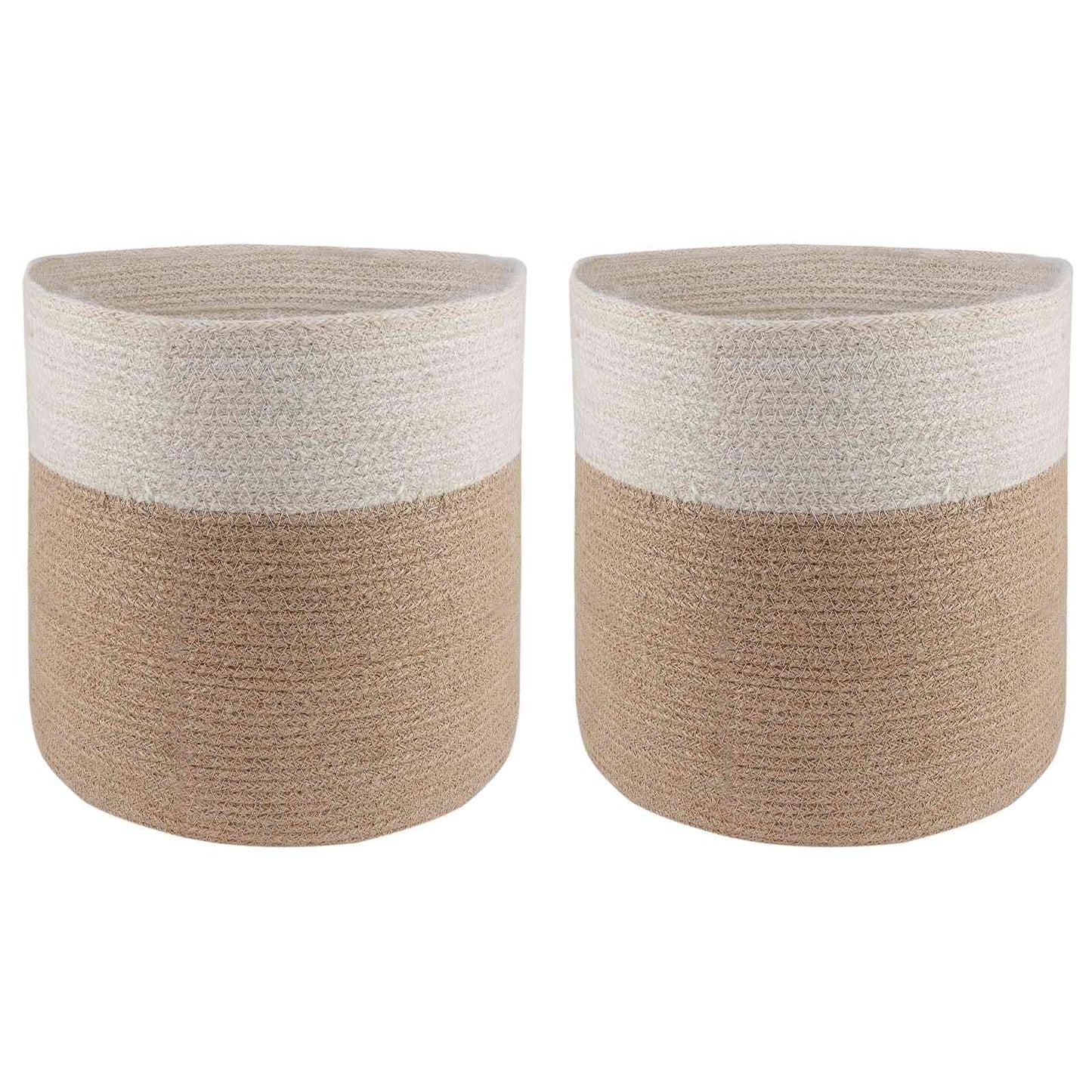 Pflanztopfsatz 2 stk. Natürlich und Weiß Ø 28 x 28 cm