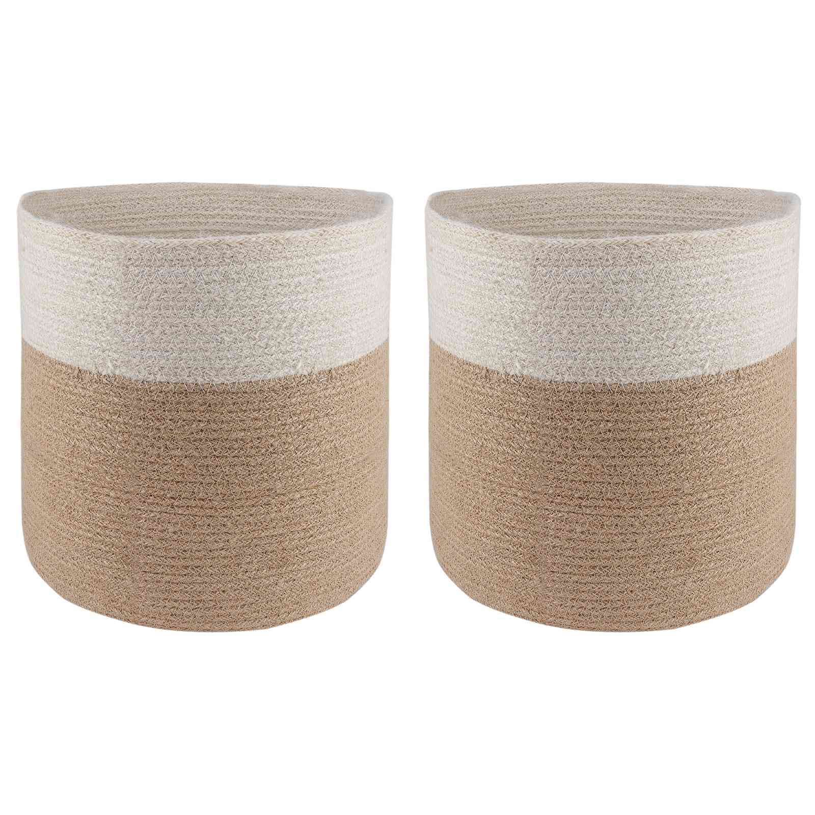 Pflanztopfsatz 2 stk. Natürlich und Weiß Ø 28 x 28 cm