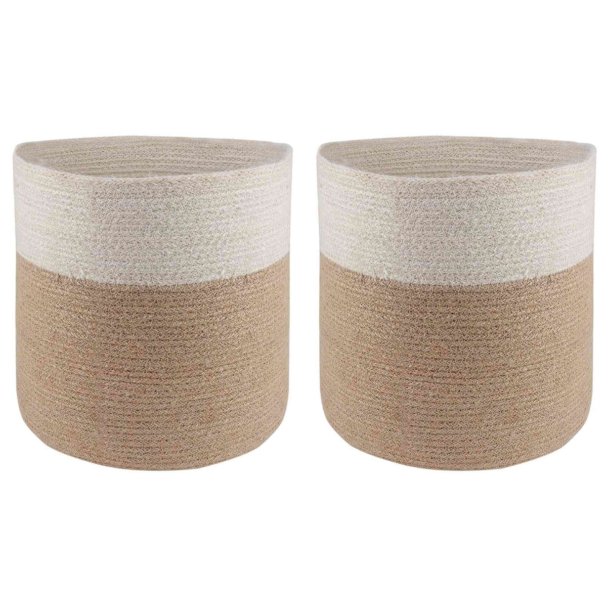 Pflanztopfsatz 2 stk. Natürlich und Weiß Ø 28 x 28 cm