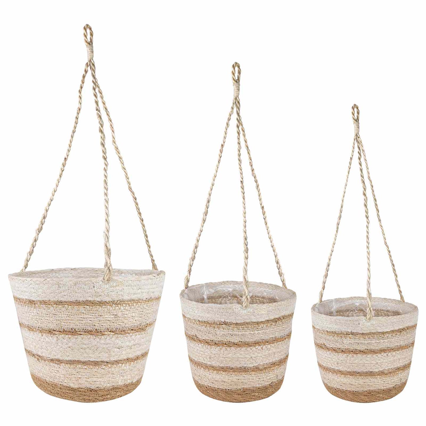 3 Stk. Natürlich, Weiß und Beige Ø26 x 19 cm 100% Seegras