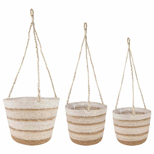 3 Stk. Natürlich, Weiß und Beige Ø26 x 19 cm 100% Seegras