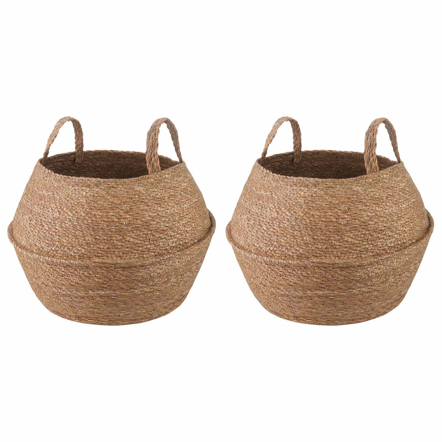 Pflanzenkübel mit Griffen 2 stk. Natur Ø 32 x 32 cm