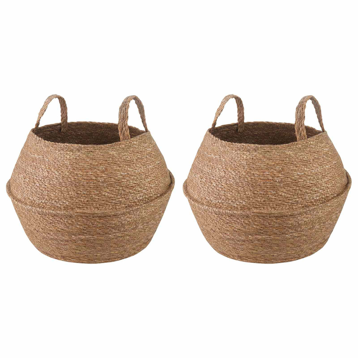 Pflanzenkübel mit Griffen 2 stk. Natur Ø 32 x 32 cm