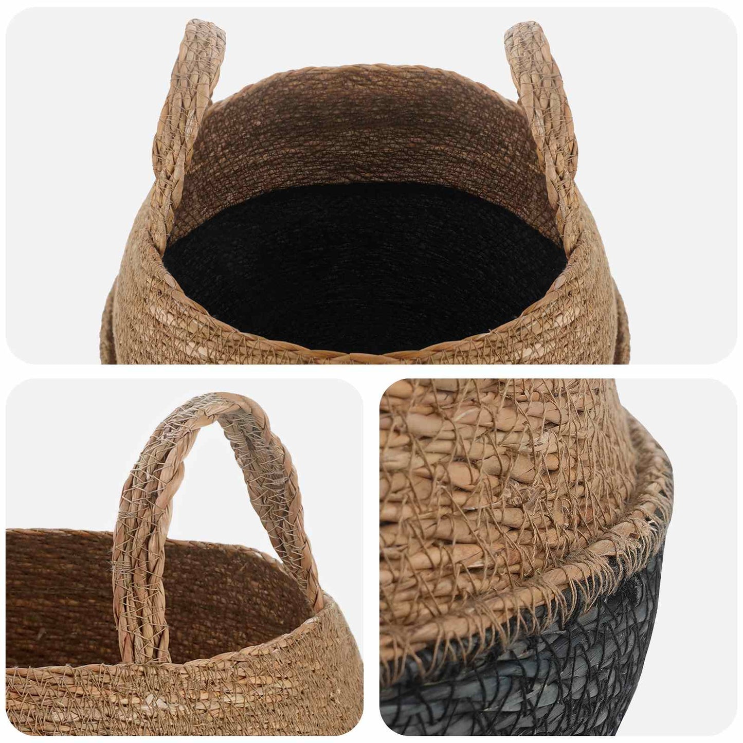 Pflanzenkübel mit Griffen 2 stk. Schwarz Ø 32 x 32 cm