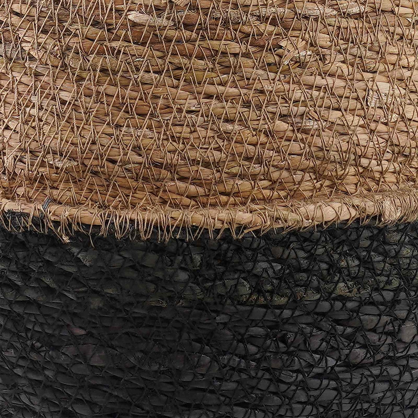 Pflanzenkübel mit Griffen Schwarz Ø 45 x 36 cm 100% Seegras