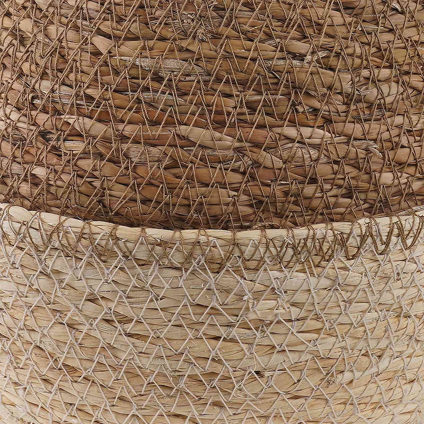 Pflanzenkübel mit Griffen Weiß Ø 22 x 20 cm 100% Seegras