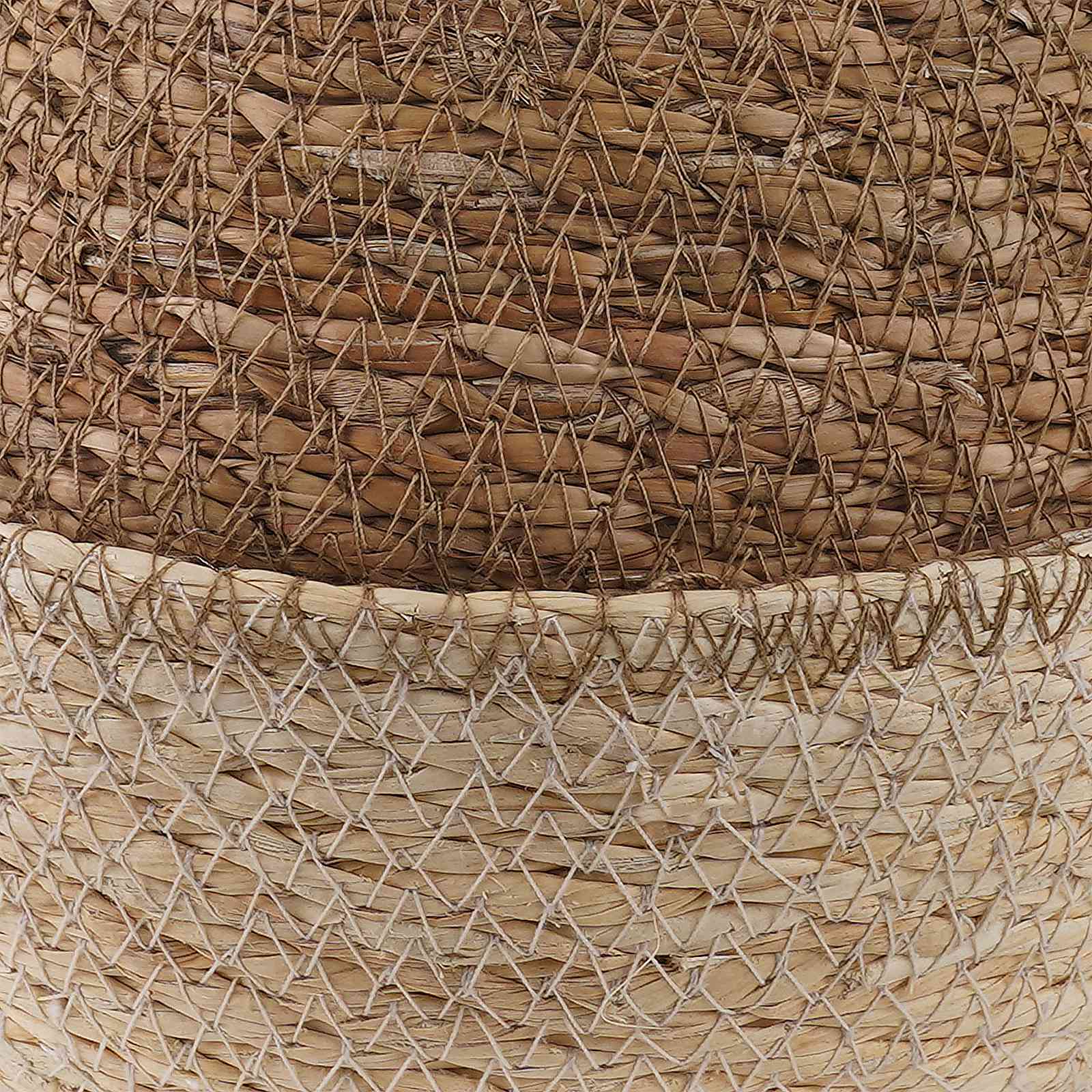 Pflanzenkübel mit Griffen Weiß Ø 22 x 20 cm 100% Seegras