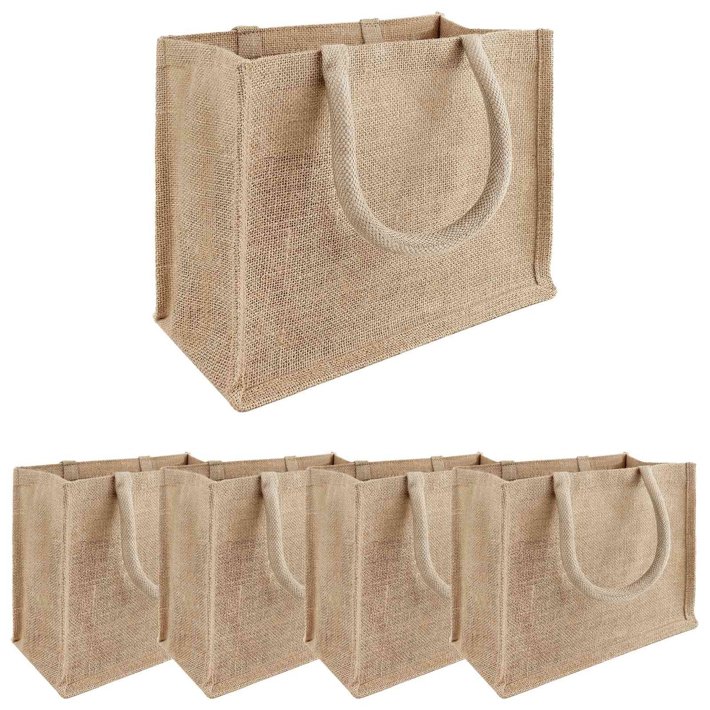 Jute-Handtaschen 5 Natur 26 x 22 x 14 cm 100% Tossa-Jute