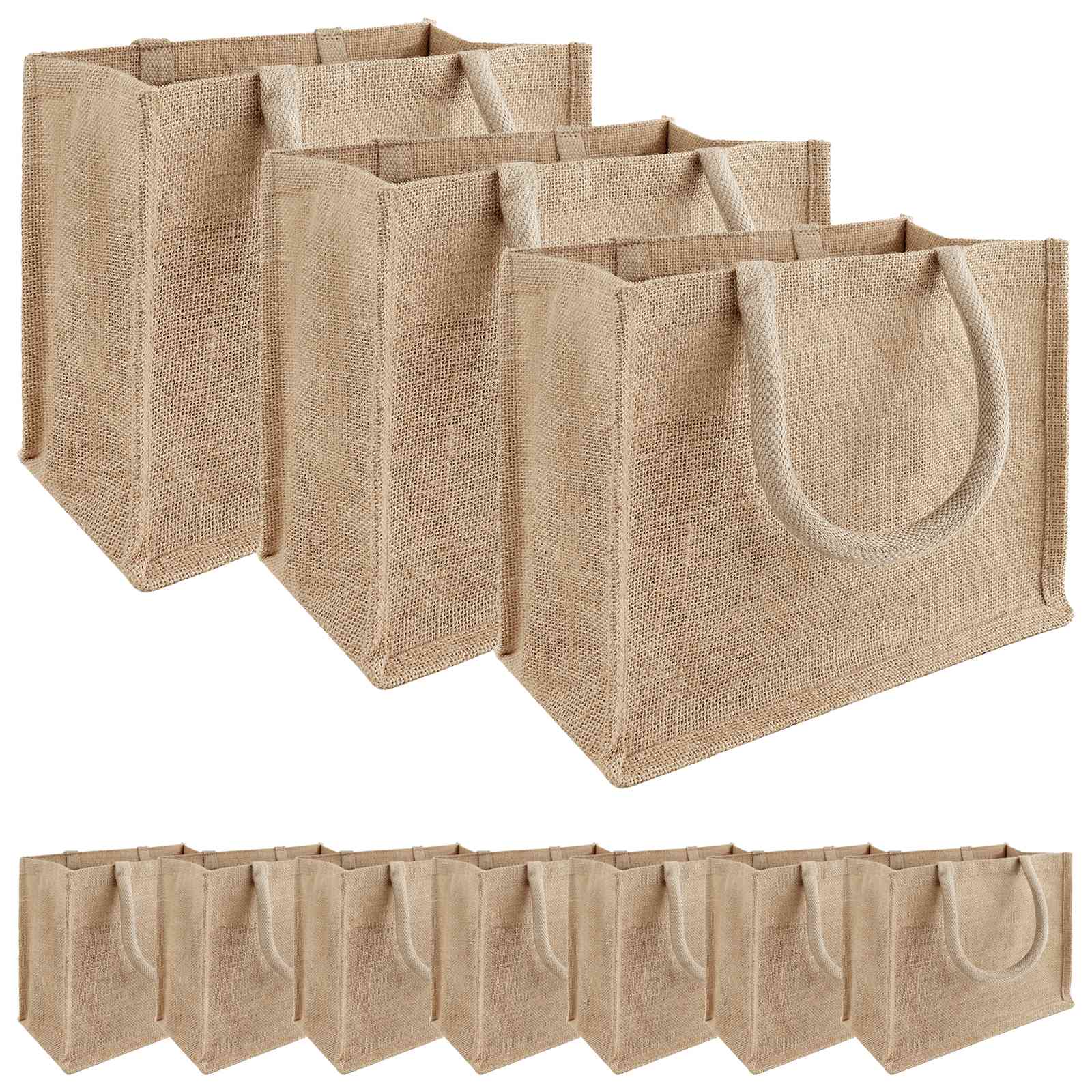 Jute-Handtaschen 10 Natur 26 x 22 x 14 cm 100% Tossa-Jute