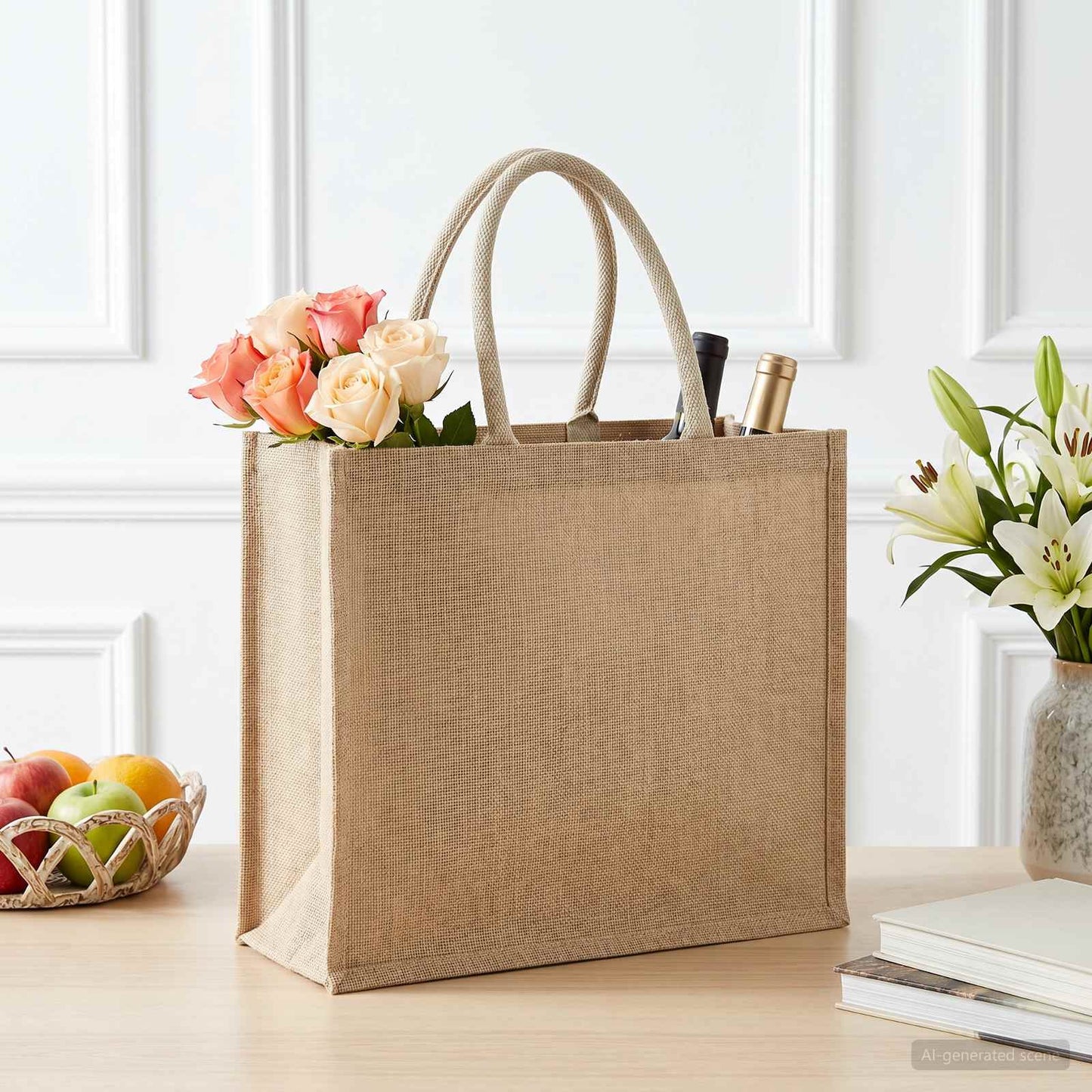 Jute-Handtaschen 5 Natur 42 x 33 x 19 cm 100% Tossa-Jute