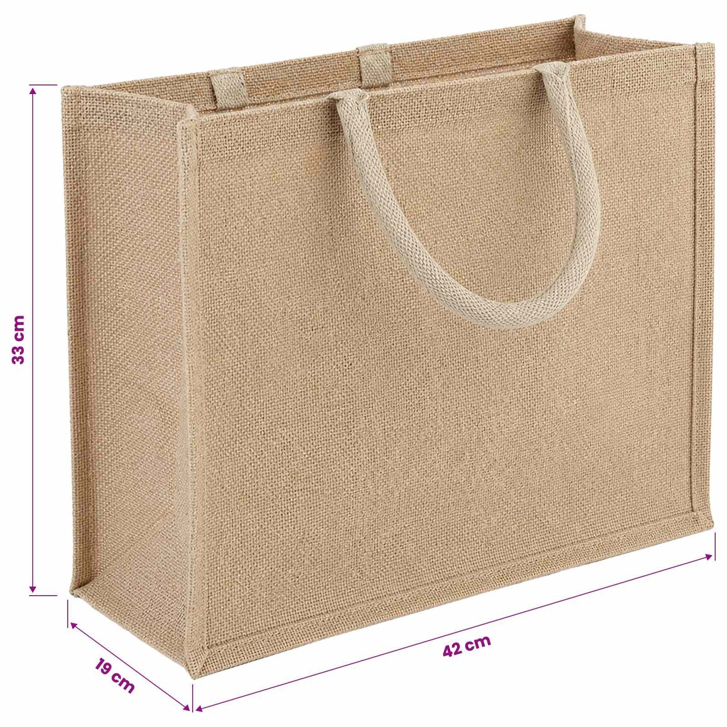 Jute-Handtaschen 10 Natur 42 x 33 x 19 cm 100% Tossa-Jute
