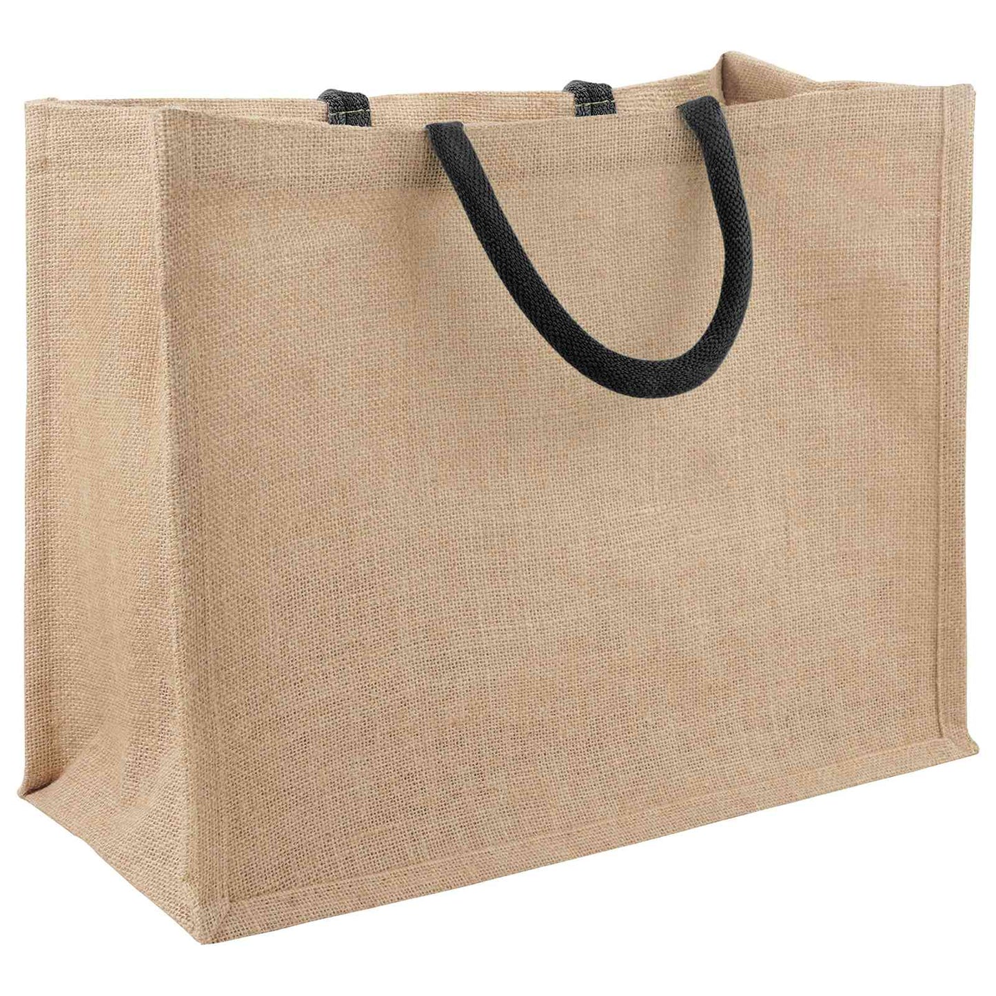 Jute-Handtaschen 5 Natürlich und Schwarz 42 x 33 x 19 cm