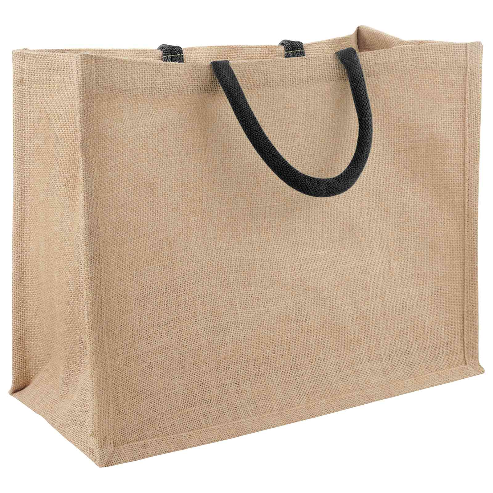 Jute-Handtaschen 5 Natürlich und Schwarz 42 x 33 x 19 cm