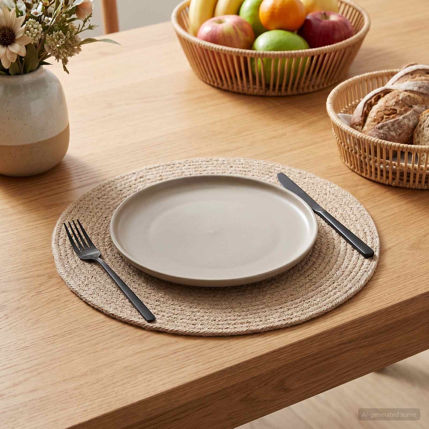 Jute-Untersetzer 4 stk. Natur 100% Tossa-Jute