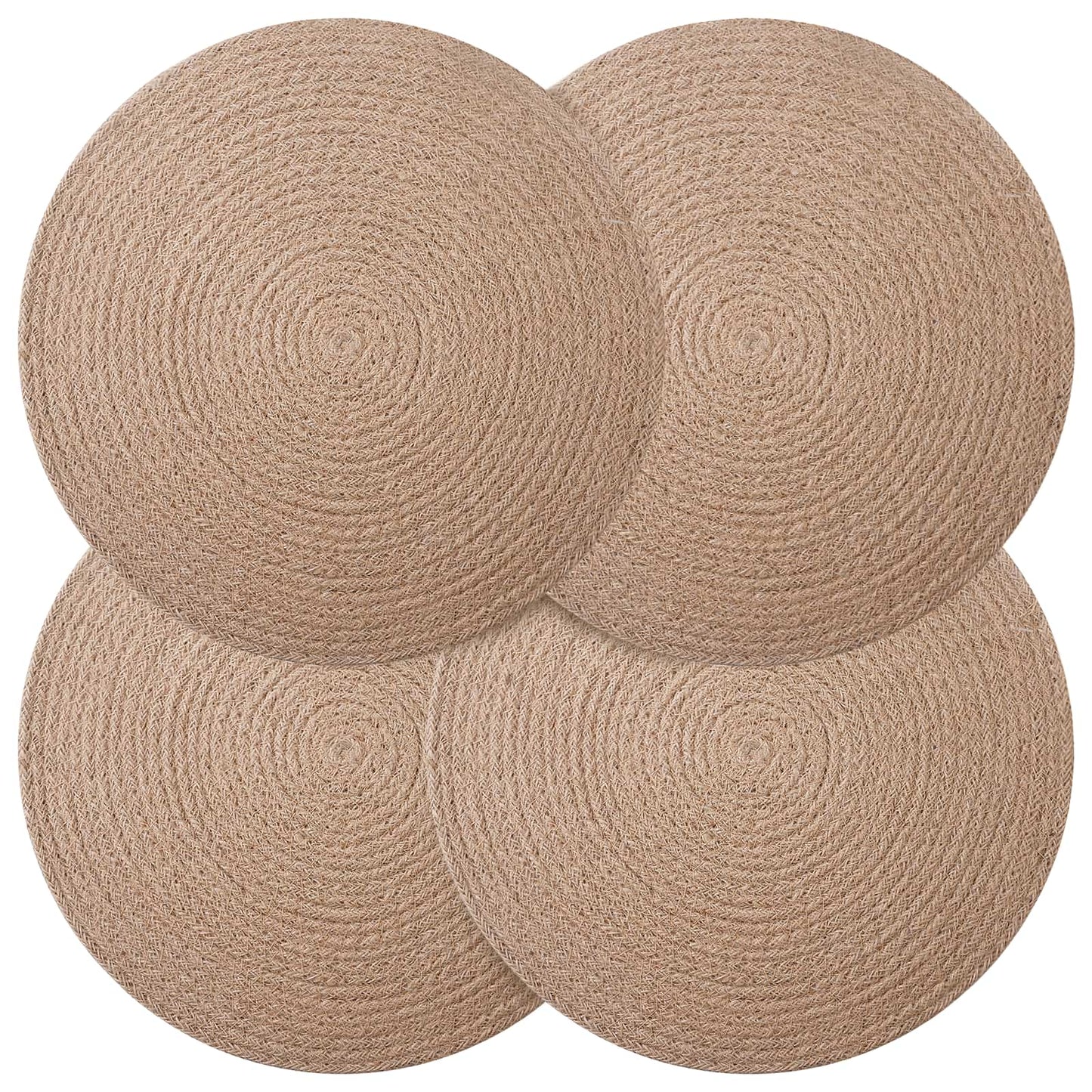 Jute-Untersetzer 4 stk. Natur 100% Tossa-Jute