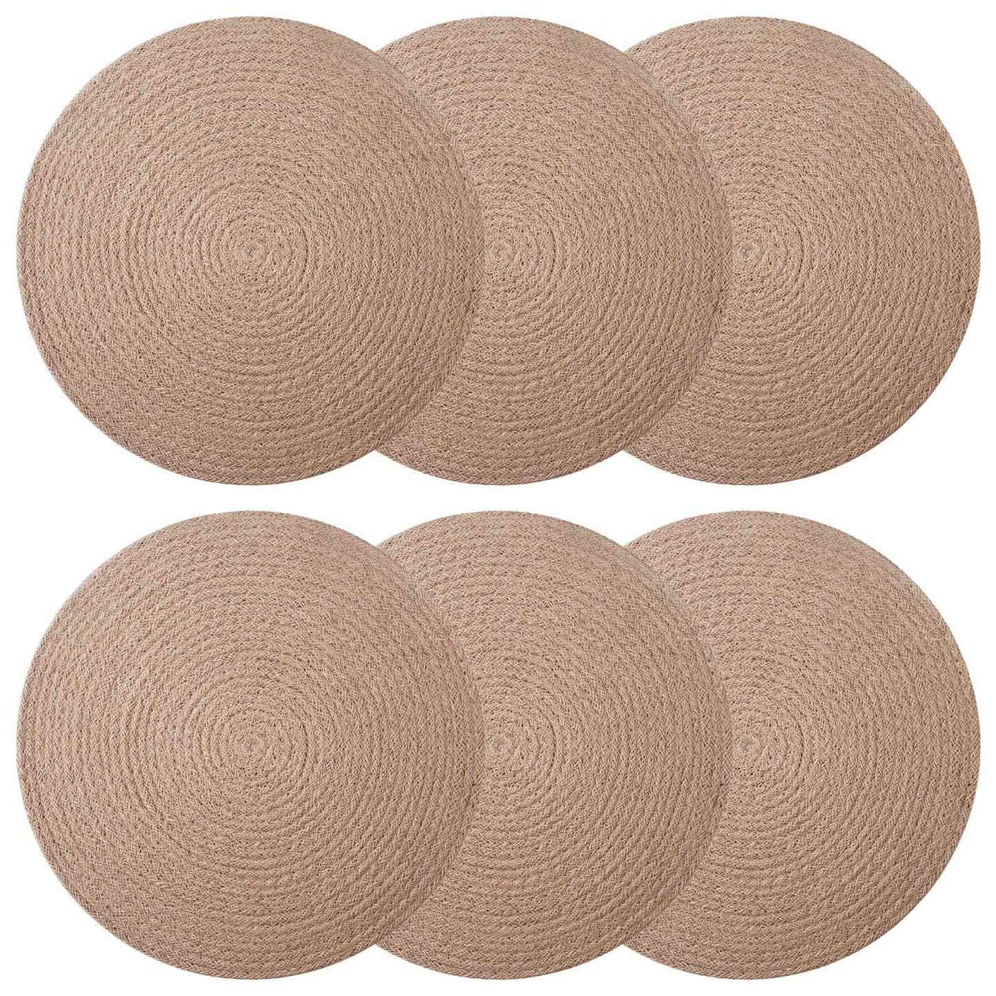 Jute-Untersetzer 6 stk. Natur 100% Tossa-Jute