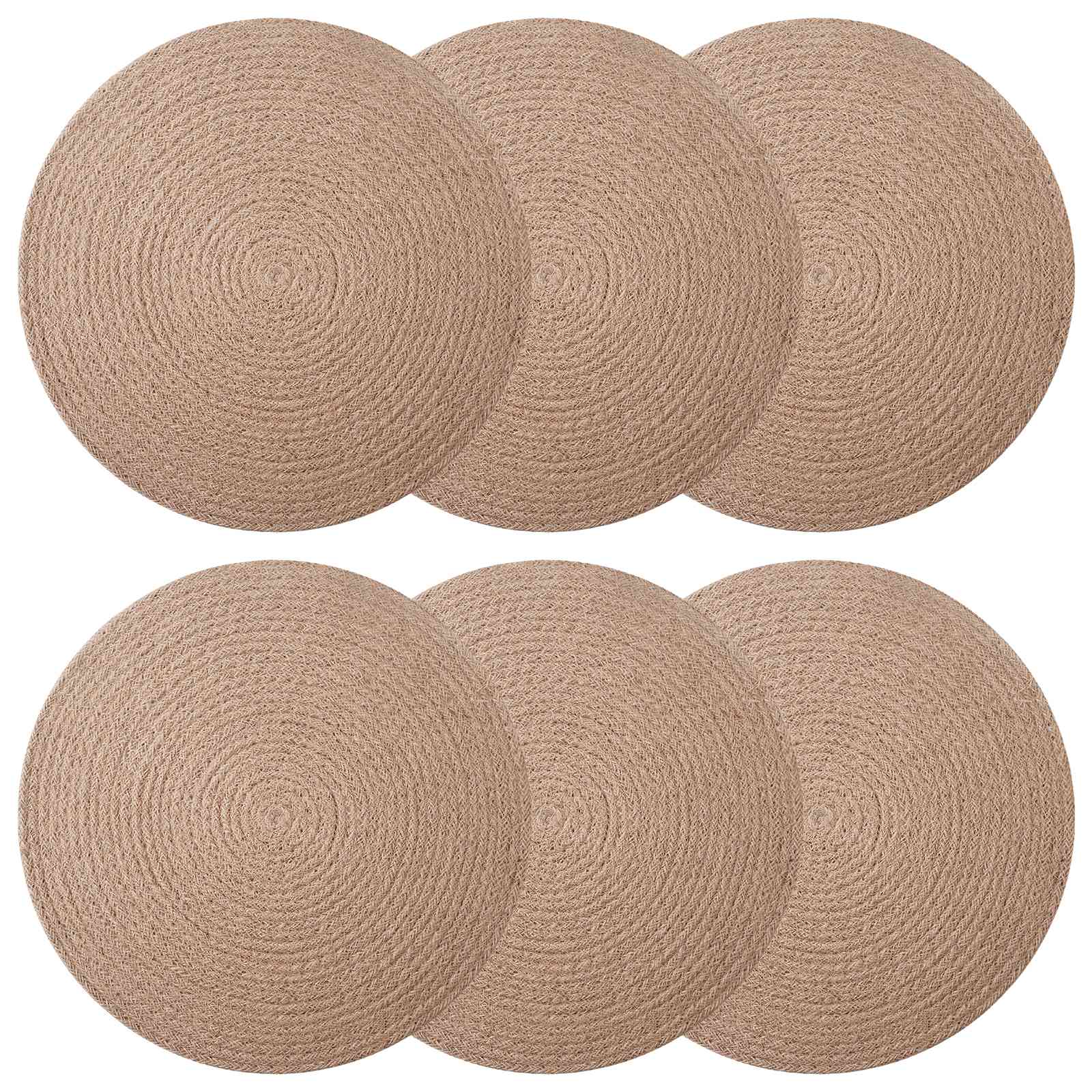Jute-Untersetzer 6 stk. Natur 100% Tossa-Jute
