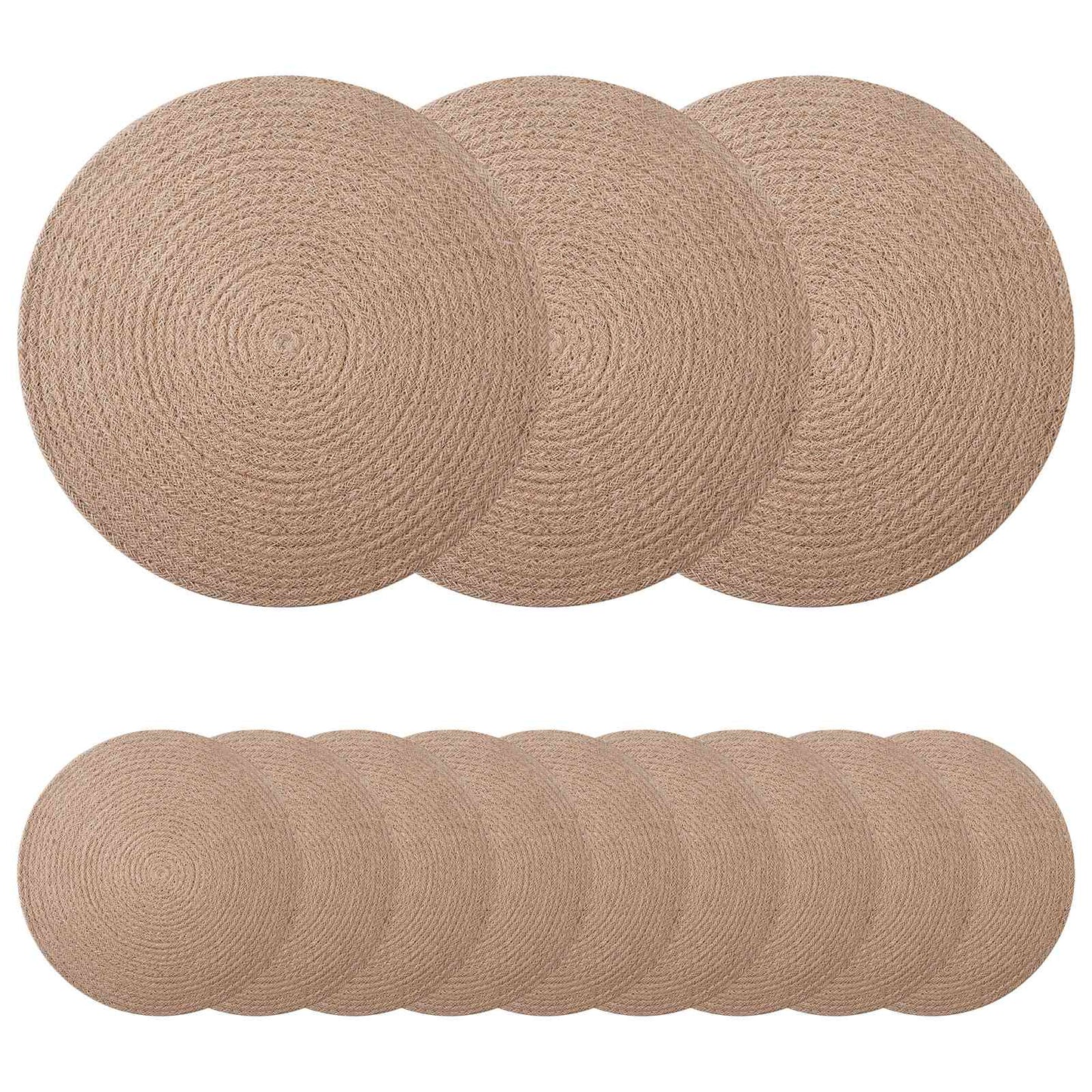 Jute-Untersetzer 12 stk. Natur 100% Tossa-Jute