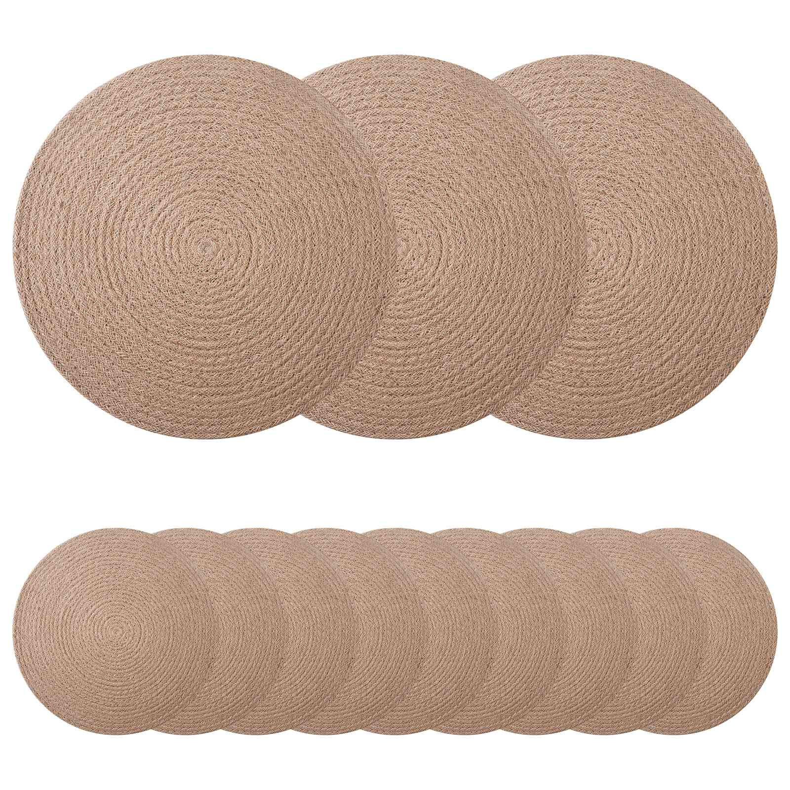 Jute-Untersetzer 12 stk. Natur 100% Tossa-Jute