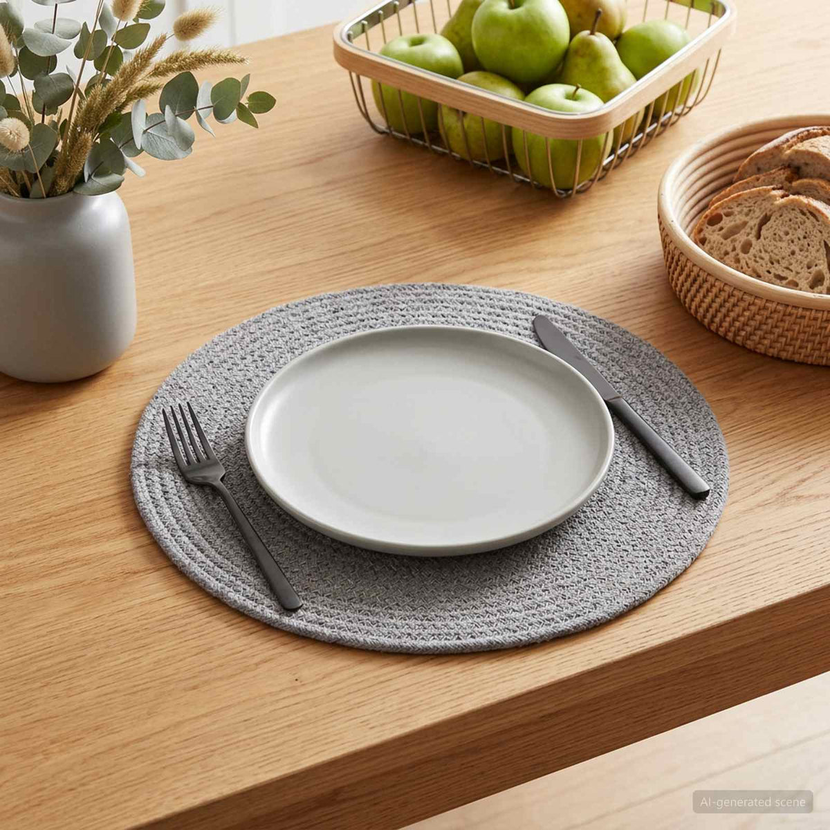 Jute-Untersetzer 6 stk. Grau 100% Tossa-Jute