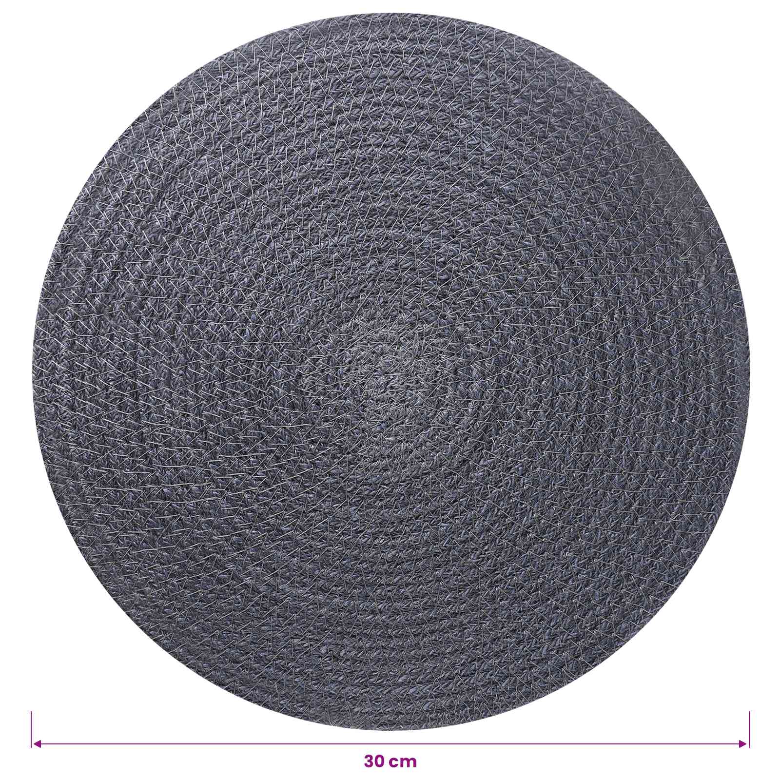 Jute-Untersetzer 4 stk. Dunkelgrau 100% Tossa-Jute