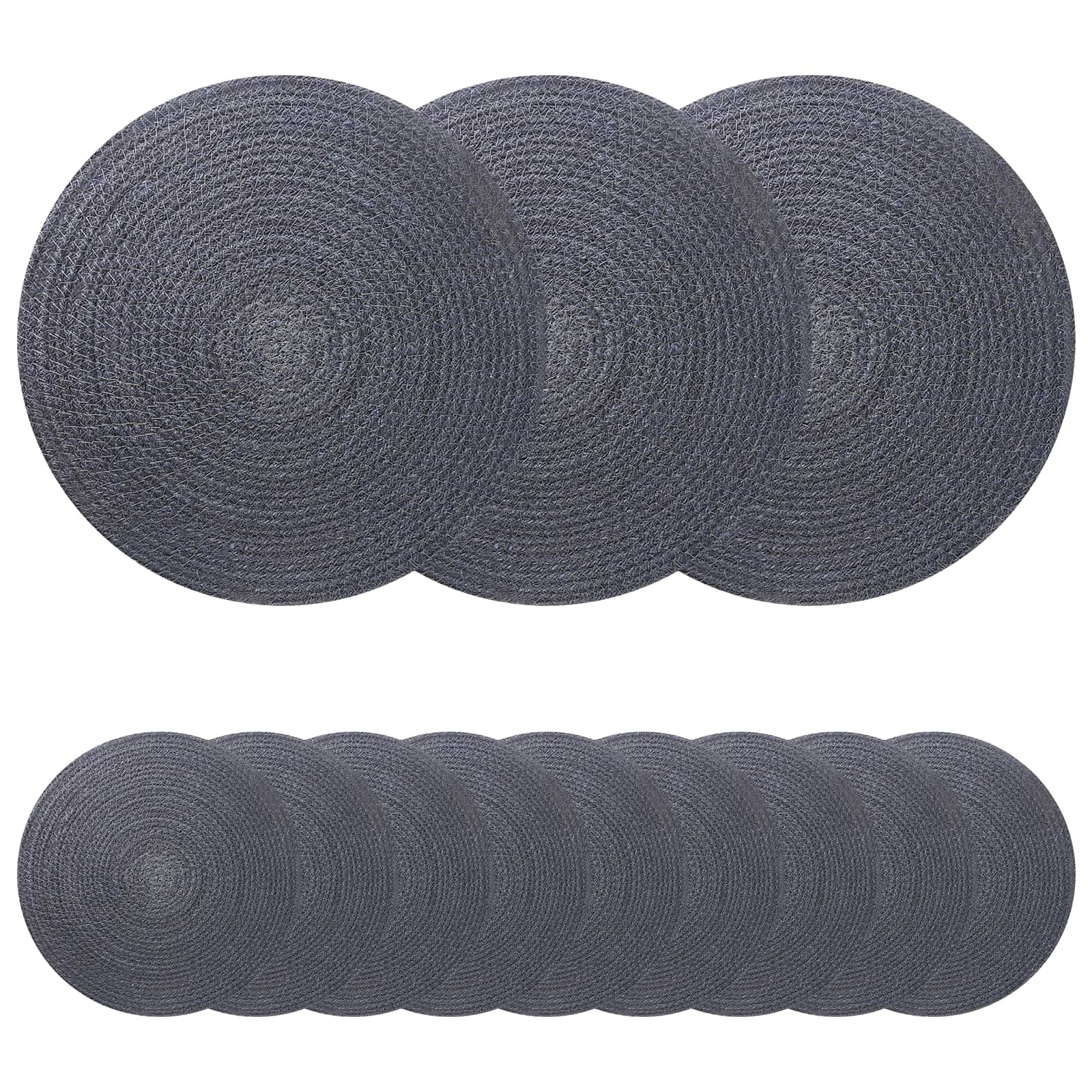 Jute-Untersetzer 12 stk. Dunkelgrau 100% Tossa-Jute