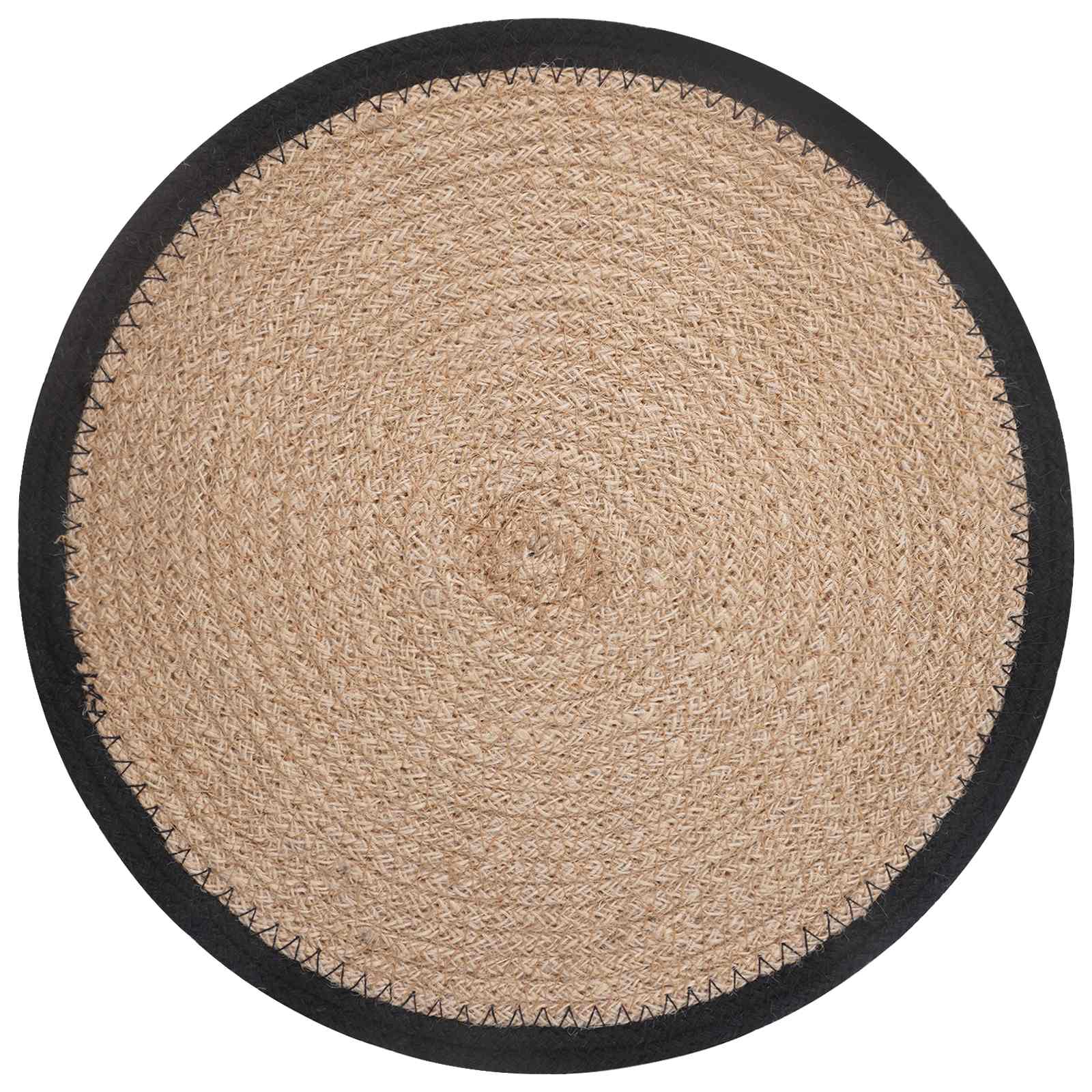Jute Platzsets 6 stk. Natürlich und Schwarz 100% Tossa Jute