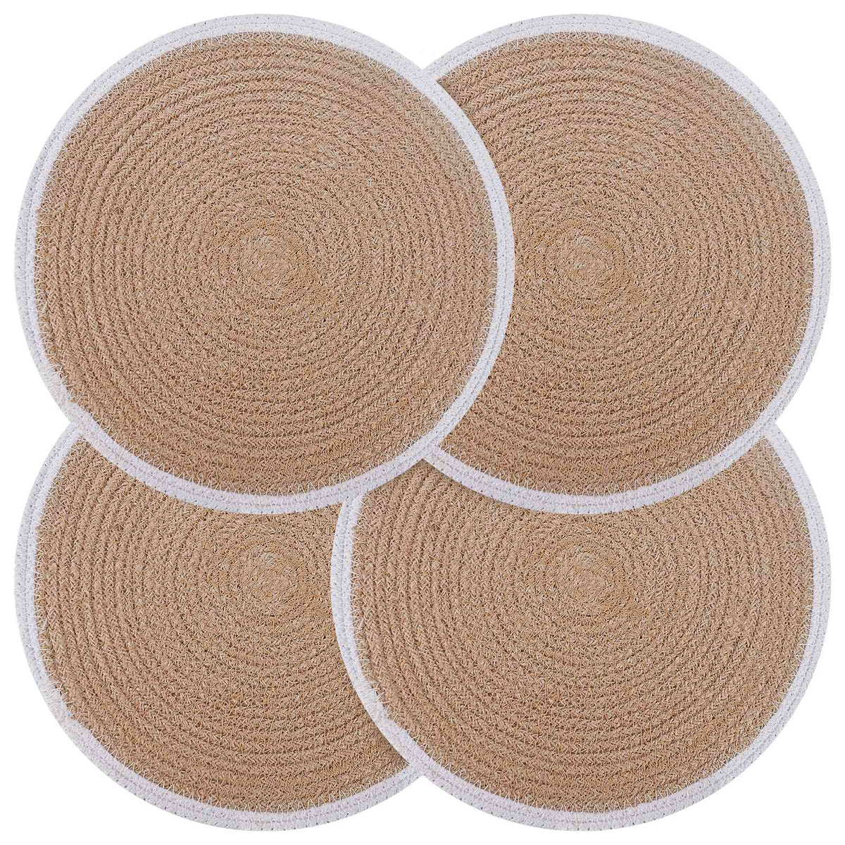 Jute Platzsets 4 stk. Natürlich und Weiß 100% Tossa Jute