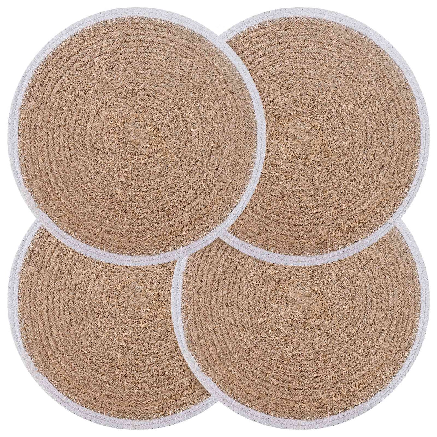 Jute Platzsets 4 stk. Natürlich und Weiß 100% Tossa Jute