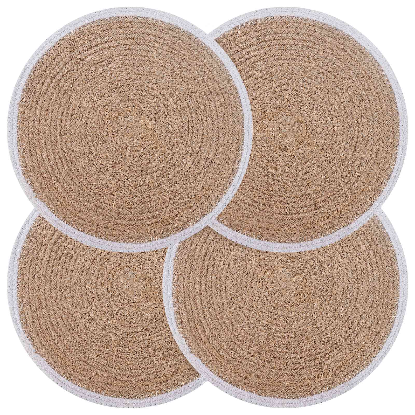 Jute Platzsets 4 stk. Natürlich und Weiß 100% Tossa Jute