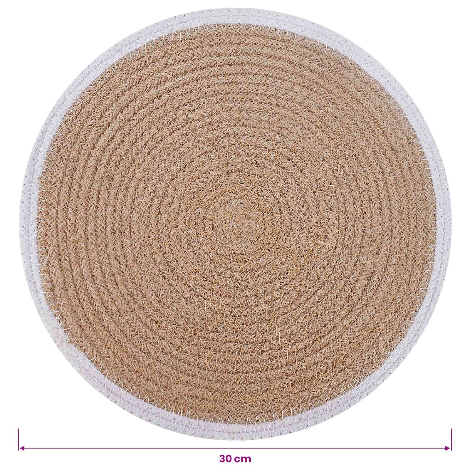 Jute Platzsets 4 stk. Natürlich und Weiß 100% Tossa Jute