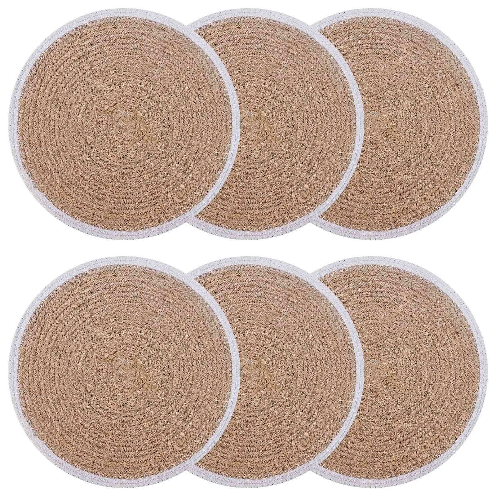 Jute Platzsets 6 stk. Natürlich und Weiß 100% Tossa Jute
