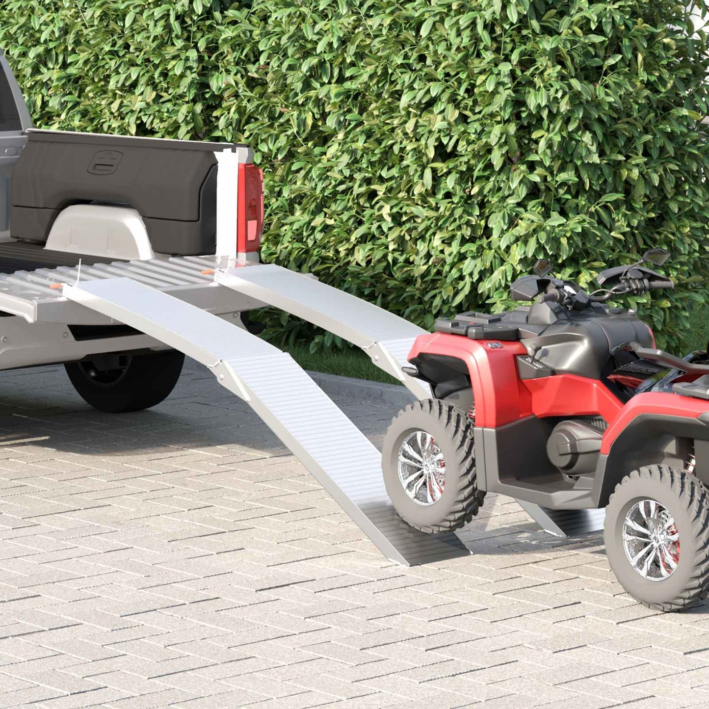 Motorradrampe 680 kg 2 stk. Silber 680 kg Aluminium