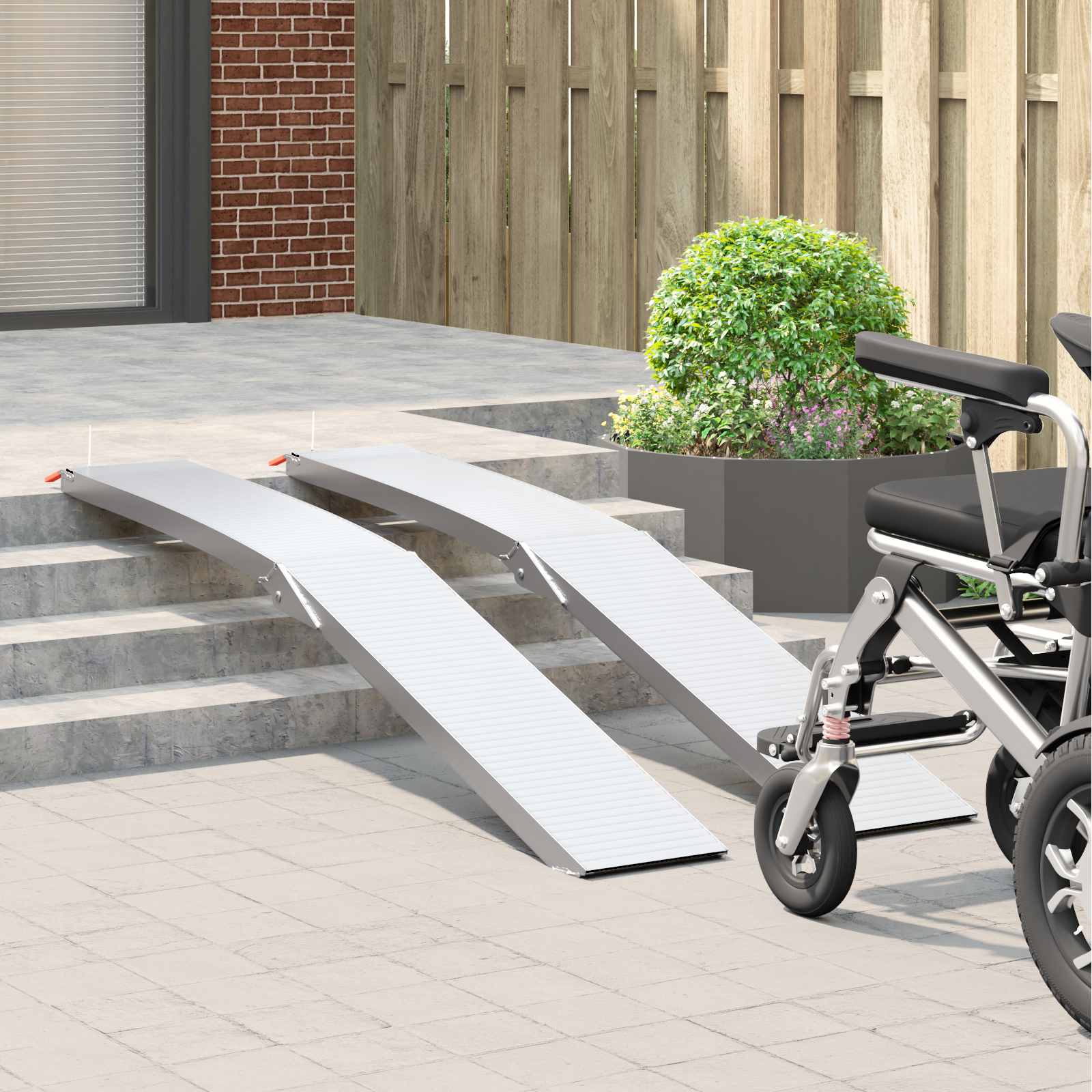 Motorradrampe 680 kg 2 stk. Silber 680 kg Aluminium