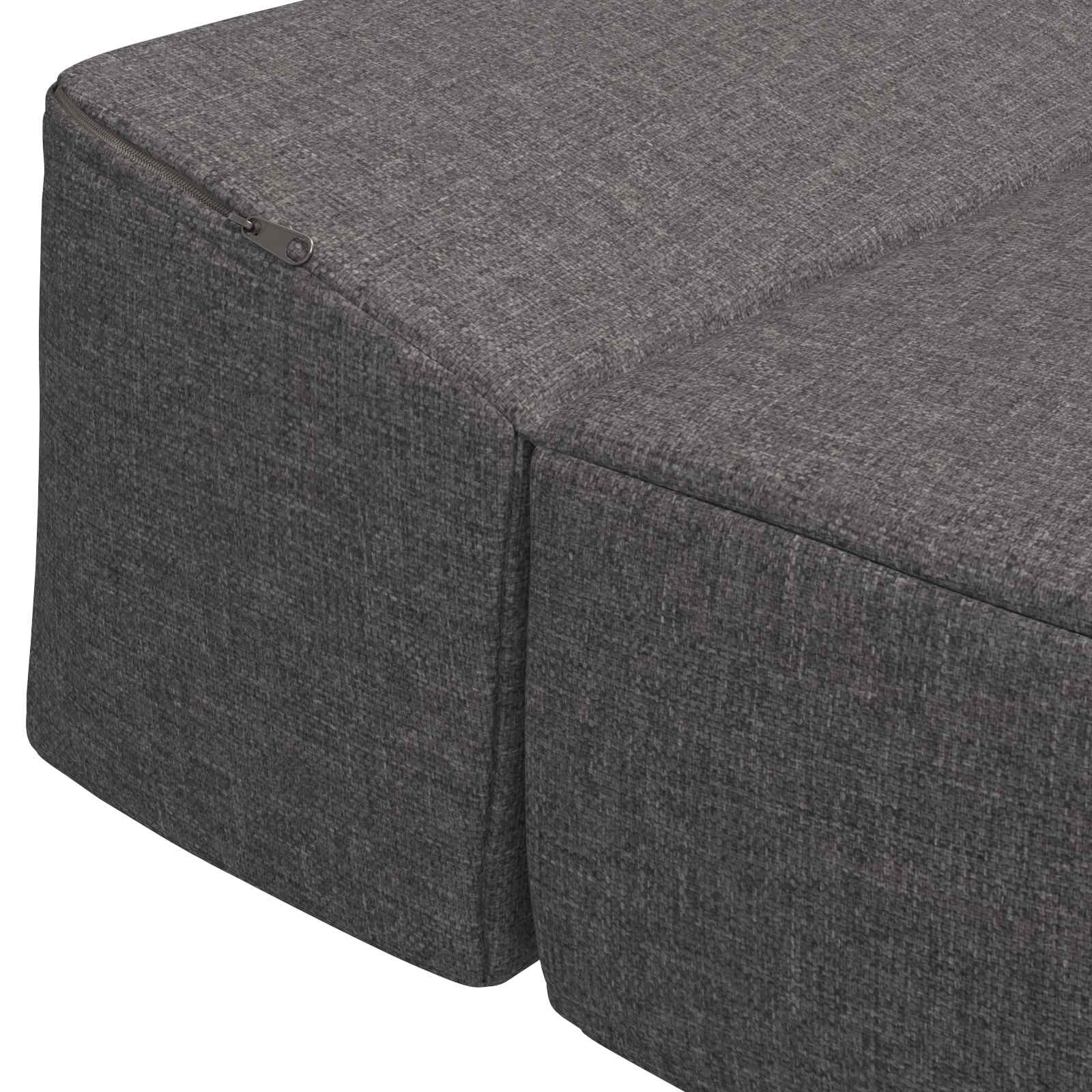 Klappsofa Bett Hellgrau 70 x 60 x 63 cm Stoff