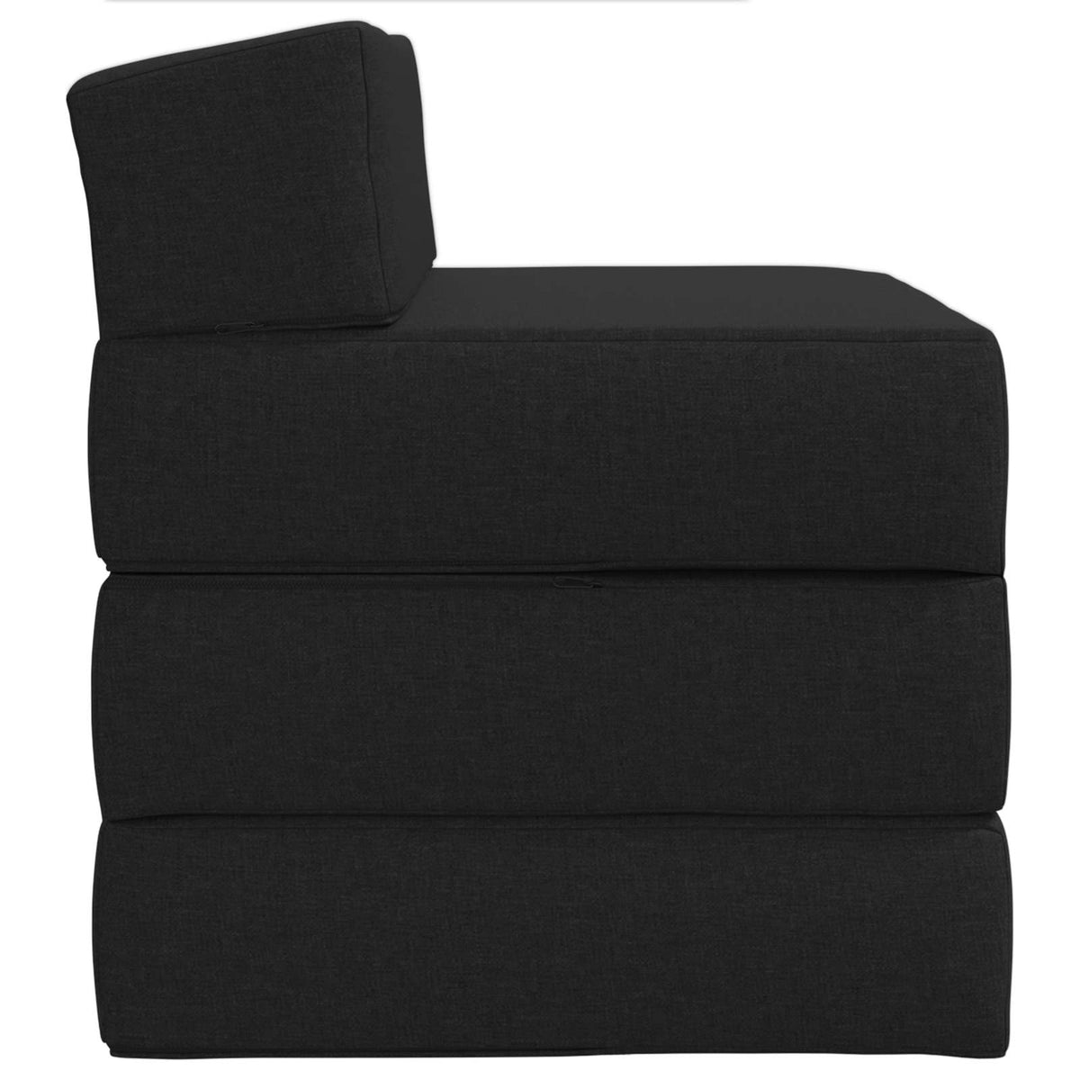 Klappsofa Bett Schwarz 200 x 70 x 15 cm Stoff