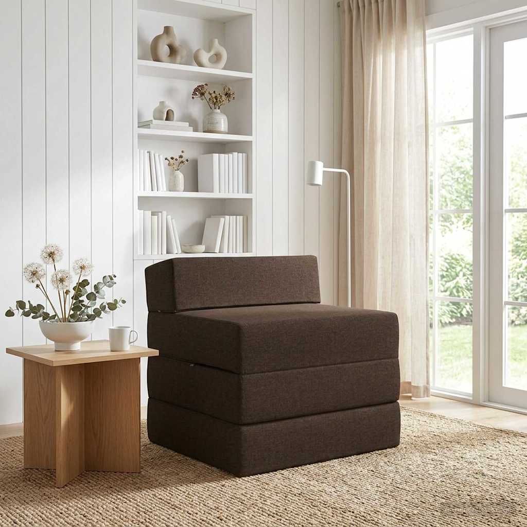 Klappsofa Bett Taupe 200 x 70 x 15 cm Stoff