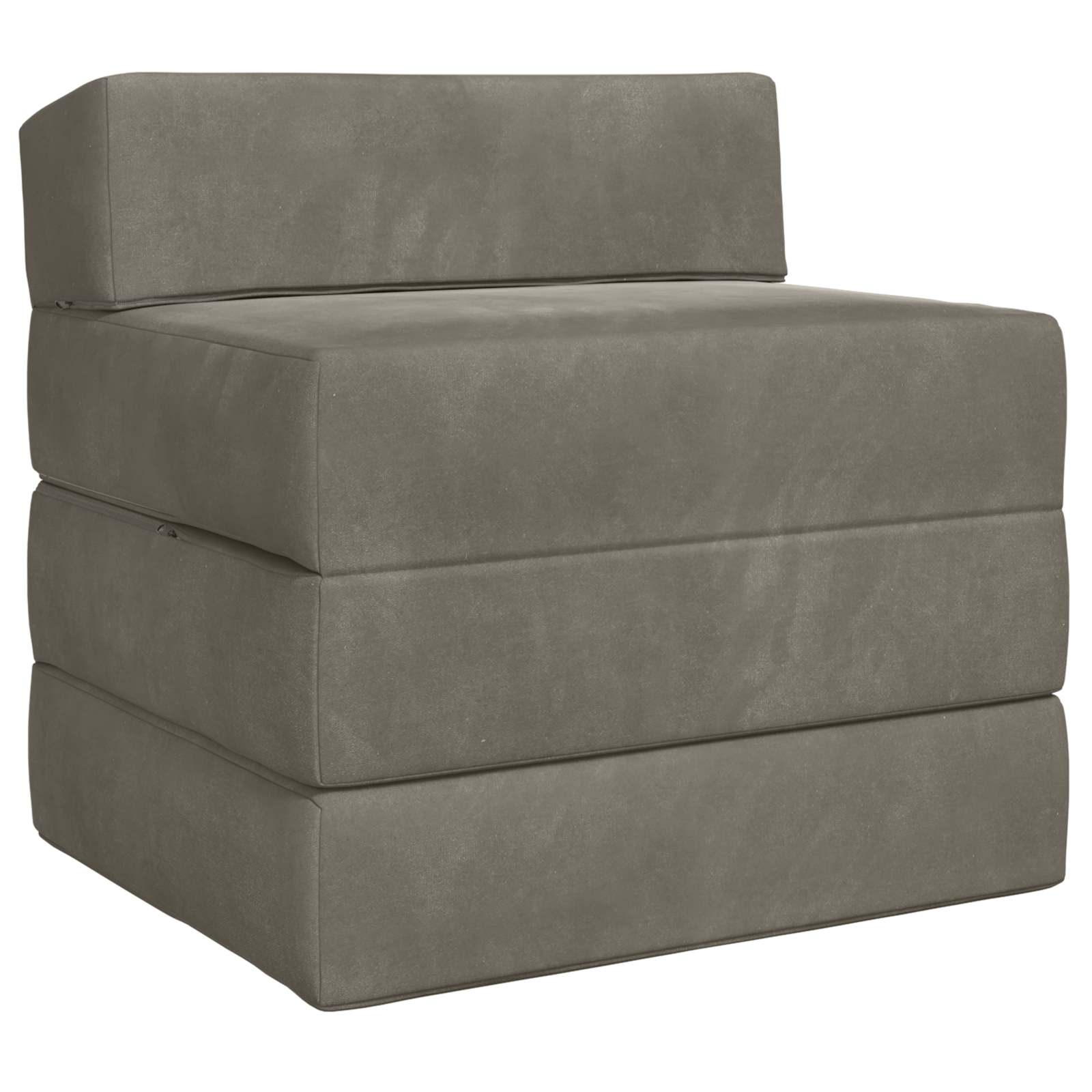 Klappsofa Bett Hellgrau 200 x 70 x 15 cm Samt