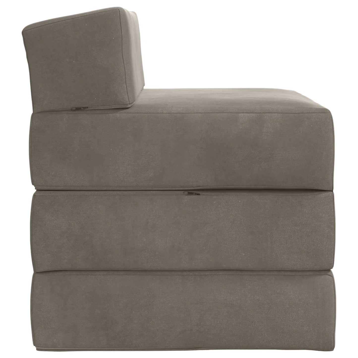 Klappsofa Bett Hellgrau 200 x 70 x 15 cm Samt