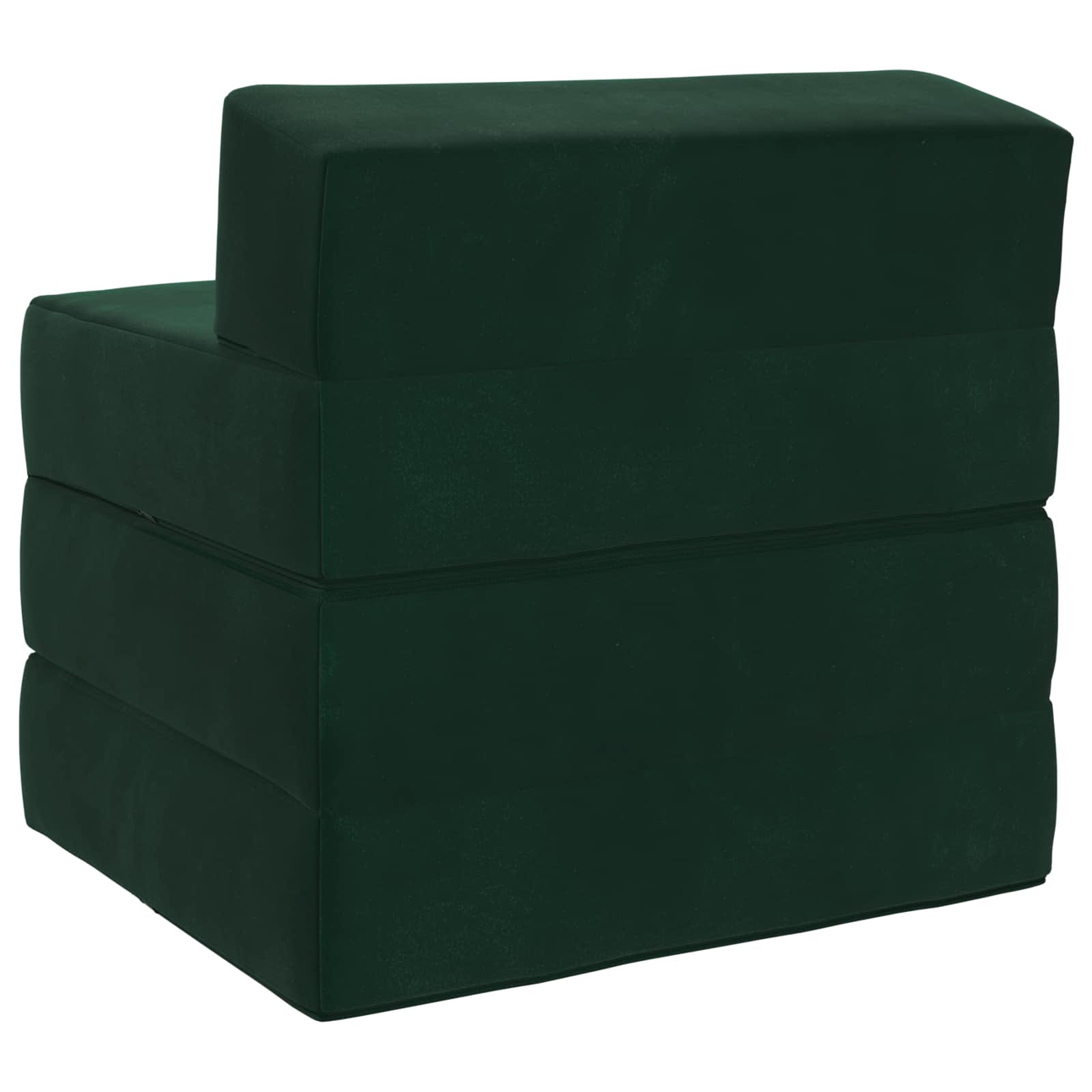 Klappsofa Bett Dunkelgrün 200 x 70 x 15 cm Samt