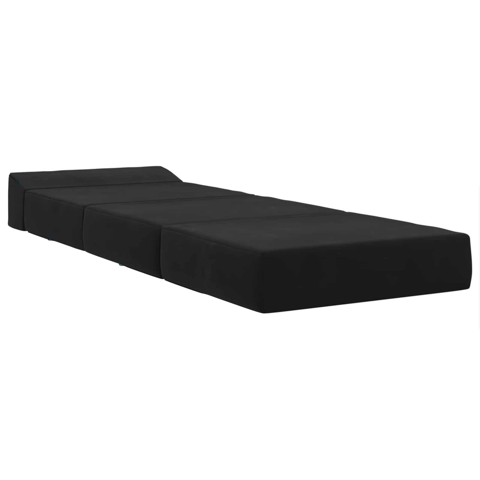 Klappsofa Bett Schwarz 200 x 70 x 15 cm Samt