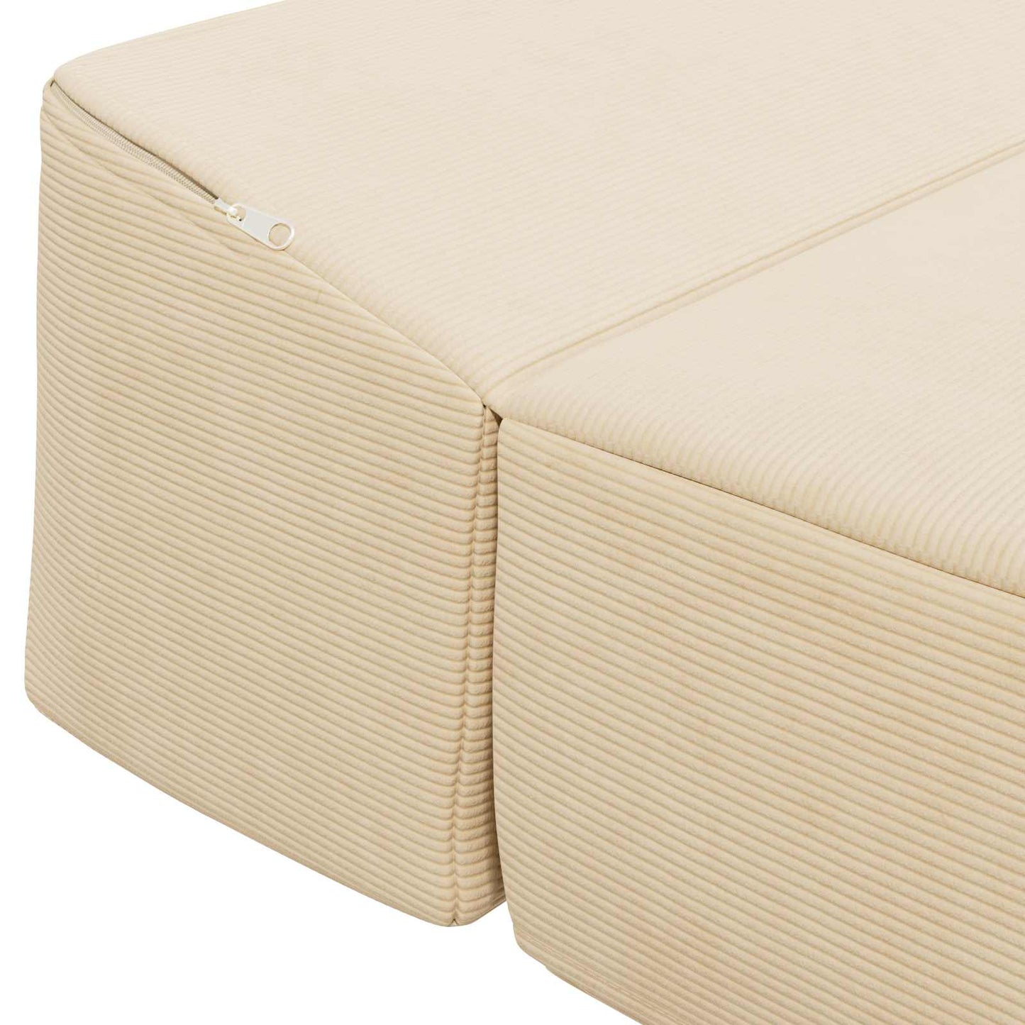Klappsofa Bett Creme 200 x 70 x 15 cm Cordstoff