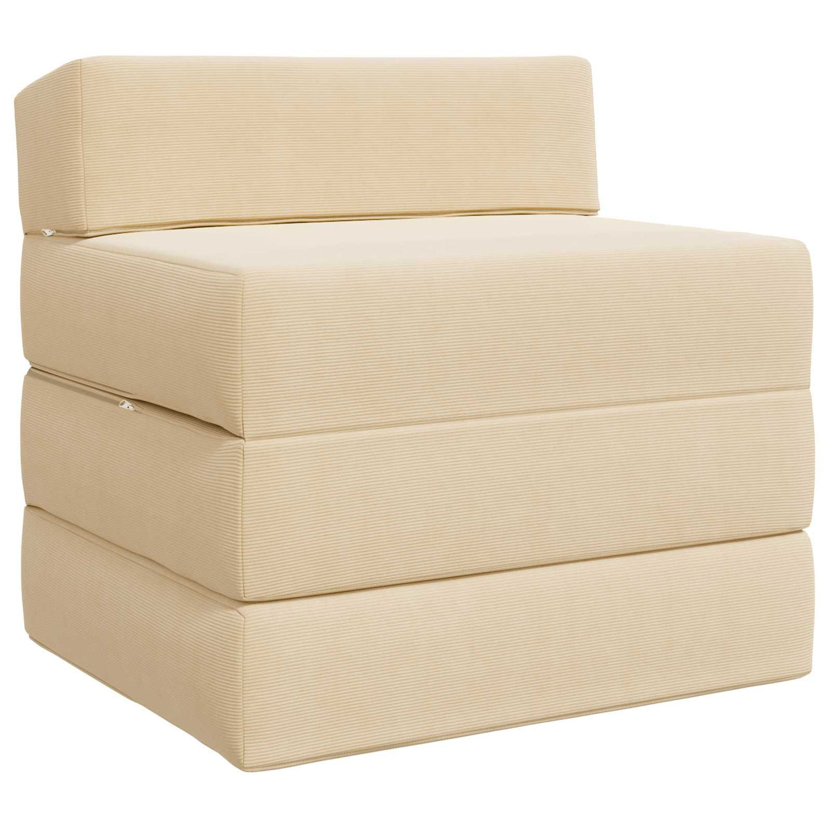 Klappsofa Bett Creme 200 x 70 x 15 cm Cordstoff
