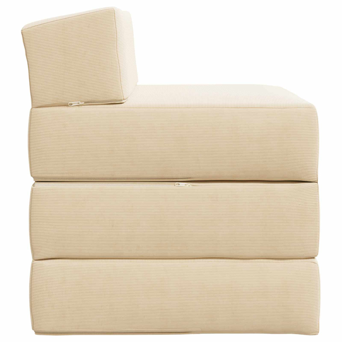 Klappsofa Bett Creme 200 x 70 x 15 cm Cordstoff