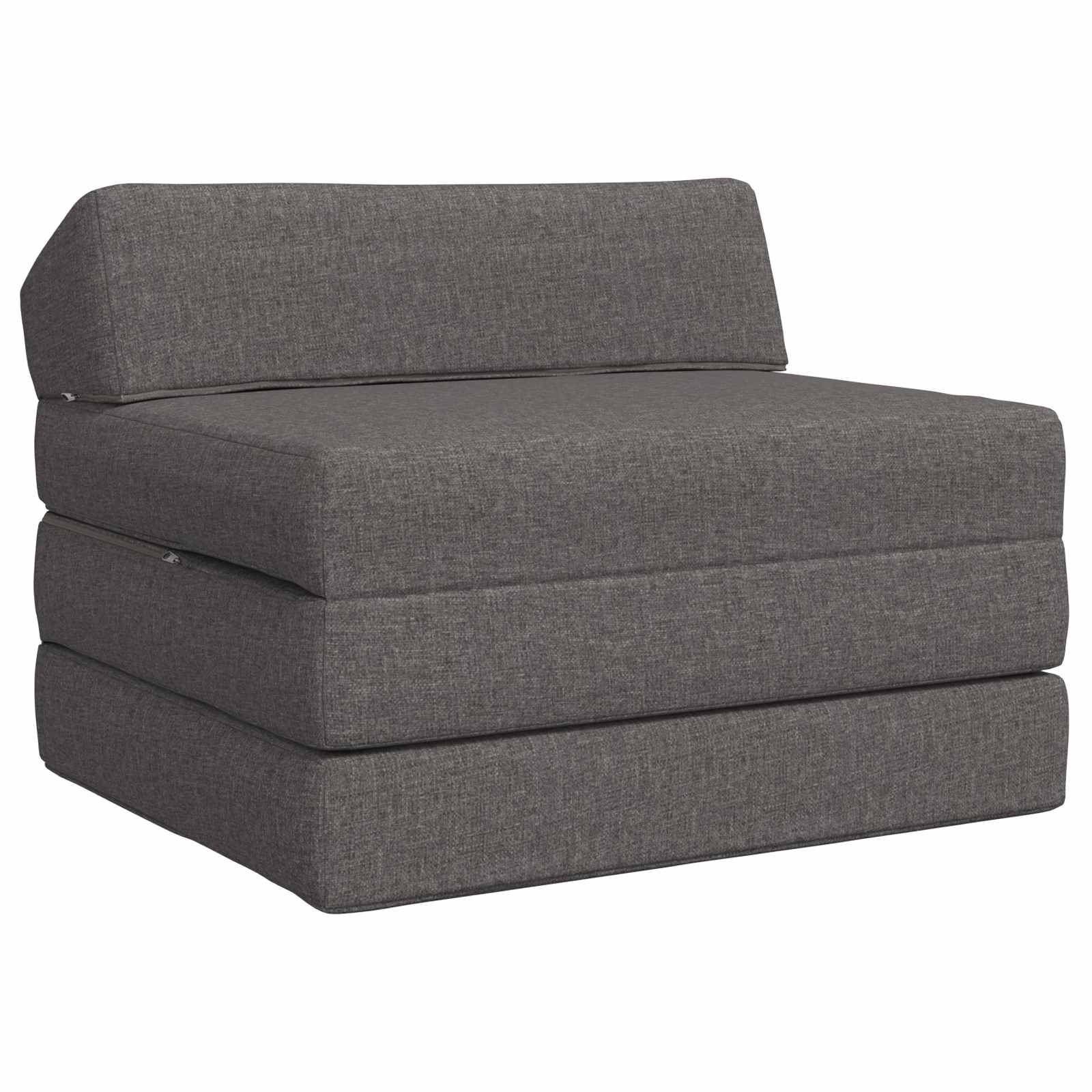Klappsofa Bett Hellgrau 200 x 70 x 10 cm Stoff